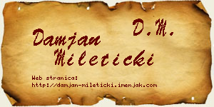 Damjan Mileticki vizit kartica